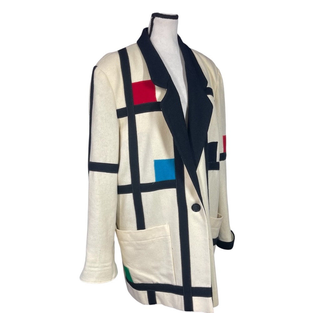 Leslie Fay Abstract Print Coat - Picture 2 of 4